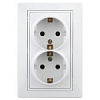 1-208-01 Эл/ус Intro Розетка 2X2P+E Schuko со шторками, 16А-250В, IP20, СУ, Plano, белый