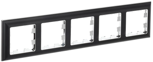 BRITE Рамка 5-мест. РУ-5-Бр хром/черн. IEK BRITE Рамка 5-мест. РУ-5-Бр хром/черн. IEK