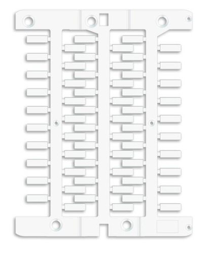 Маркировка для провода, жесткая, для трубочек. 4х12мм. Белая