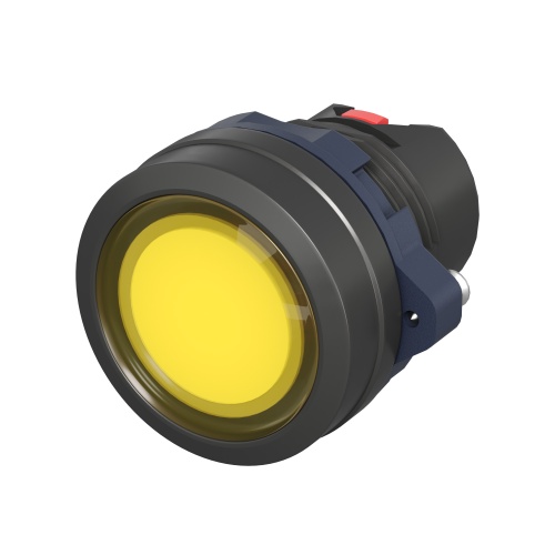 Кнопка плоская прозрачная без  фиксации, желтая