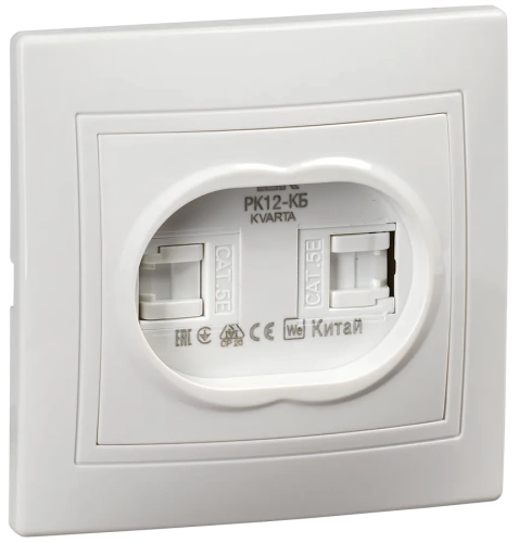 KVARTA Розетка 2ая компьютерная РК12-КБ бел. IEK