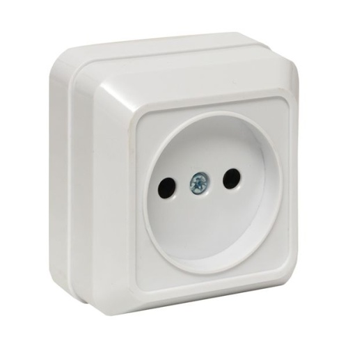 Рим Розетка 1-местная 10А без заземления белая EKF Рим Розетка 1-местная 10А без заземления белая EKF