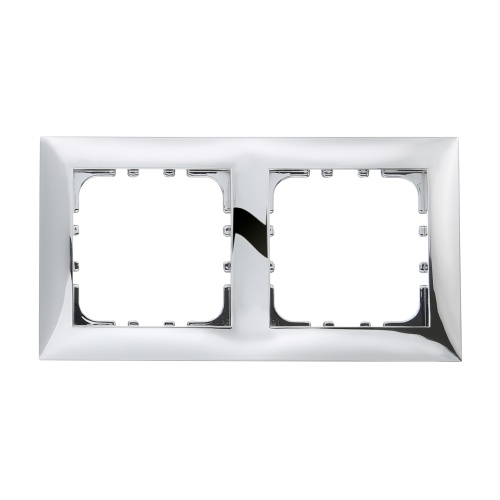 Рамка 2-постовая (блестящее серебро) LK60 Рамка 2-постовая (блестящее серебро) LK60