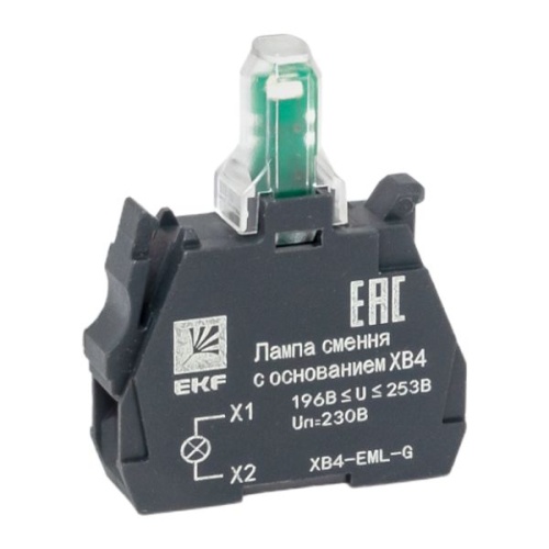 Лампа сменная c основанием XB4 зеленая 230В EKF PROxima Лампа сменная c основанием XB4 зеленая 230В EKF PROxima