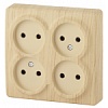 11-2210-11 Эл/ус ЭРА Розетка 4х2P, 16A-250В, IP20, ОУ, Эра Эксперт, сосна