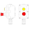 Взрывонепроницаемый пост управления из алюминия LCSD-02-B-MB-L1Y(220)x1-P6E(11)x1-PBMB-ANP15BMB