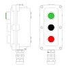 Взрывонепроницаемый пост управления из алюминия LCSD-03-B-MC-L1G(220)x1-P1B(11)x1-P1R(11)x1-PCMB-KA3MHK