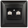 4-304-05  Intro Розетка информационная 2xRJ45, СУ, Solo, антрацит