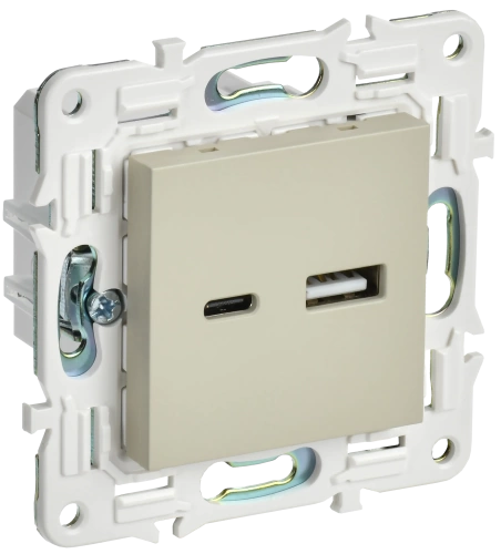 SKANDY Роз. USB A+C 18Вт SK-R13B беж. IEK SKANDY Роз. USB A+C 18Вт SK-R13B беж. IEK