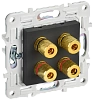 SKANDY Аудиорозетка 4-мест. SK-A01G граф. IEK