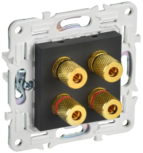 SKANDY Аудиорозетка 4-мест. SK-A01G граф. IEK