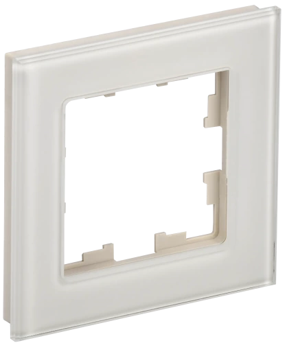 BRITE Рамка 1-мест. РУ-1-2-БрВа стекло ванильный IEK