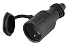 R6(B) ЭРА Розетка кабельная IP44 каучук c/з 16A черная
