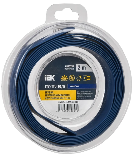 Трубка термоусадочная ТТУ нг-LS 10/5 синяя (2м/упак) IEK Трубка термоусадочная ТТУ нг-LS 10/5 синяя (2м/упак) IEK