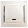 Выключатель Intro Plano 1-102-02 одноклавишный с подсветкой, 10А-250В, IP20, СУ, слоновая кость