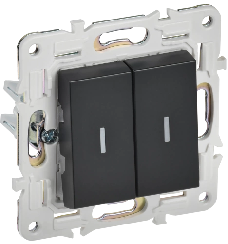 SKANDY Выключ. 2-кл. с инд. 10А SK-V09Bl черн. IEK