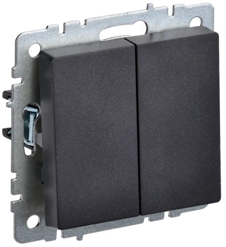 BRITE Выключ. 2-кл. прох. 10А ВС10-2-6-БрЧ черн. IEK