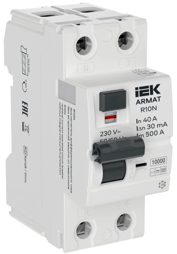 ARMAT ВДТ R10N 2P 40А 30мА тип B IEK ARMAT ВДТ R10N 2P 40А 30мА тип B IEK