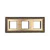 Рамка 3-постовая декоративная металлическая в комплекте с суппортами (бронза), LK45