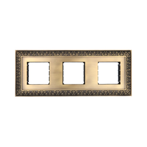 Рамка 3-постовая декоративная металлическая в комплекте с суппортами (бронза), LK45 Рамка 3-постовая декоративная металлическая в комплекте с суппортами (бронза), LK45