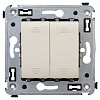 Выключатель двухклавишный в стену, "Avanti", "Ванильная дымка"