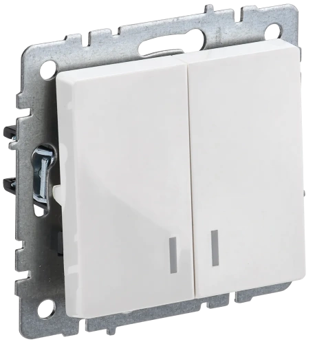 BRITE Выключ. 2-кл. с инд. 10А ВС10-2-1-БрБ бел. IEK