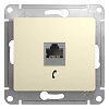 GLOSSA РОЗЕТКА телефонная RJ11, механизм, БЕЖЕВЫЙ