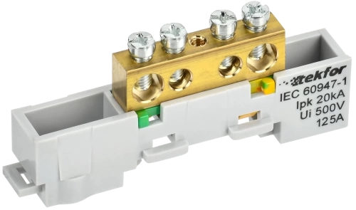 TEKFOR Шина PE "земля" неизол. на унив. держ. 8х12-4-Ж IEK