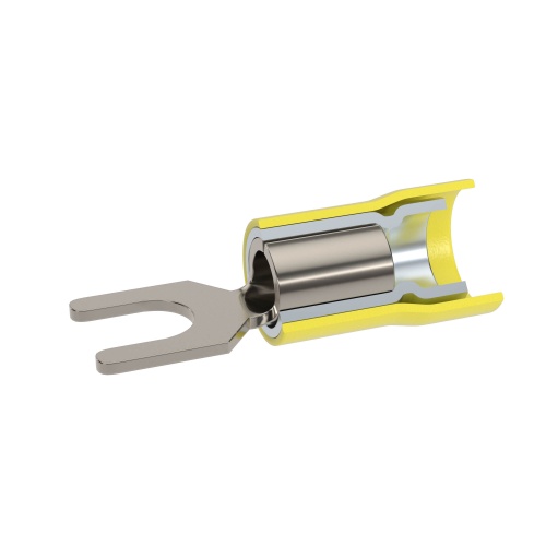 Наконечник вилочный с изолир.фланцем ПВХ, двойная гильза, 2,5-6 кв.мм М8 (д.8,4 мм) (НВИ) Наконечник вилочный с изолир.фланцем ПВХ, двойная гильза, 2,5-6 кв.мм М8 (д.8,4 мм) (НВИ)