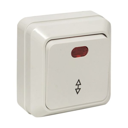 Рим Выключатель проходной 1-клавишный с индикатором 10А белый EKF Рим Выключатель проходной 1-клавишный с индикатором 10А белый EKF