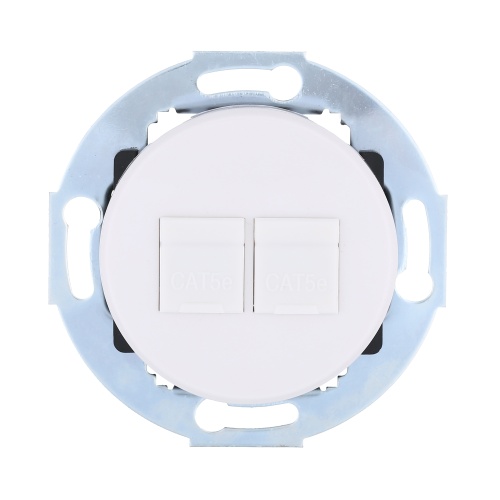 Розетка компьютерная2хRJ-45 кат. 6 с накладкой (белый) Vintage