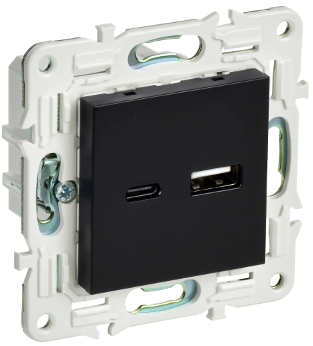 SKANDY Роз. USB A+C 18Вт SK-R13Bl черн. IEK SKANDY Роз. USB A+C 18Вт SK-R13Bl черн. IEK