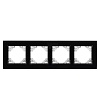 Минск Рамка 4-местная стеклянная черная EKF Basic