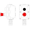 Взрывонепроницаемый пост управления из алюминия LCSD-02-B-MC-P1B(11)x1-P6E(11)x1-PCMB-KA3MHK