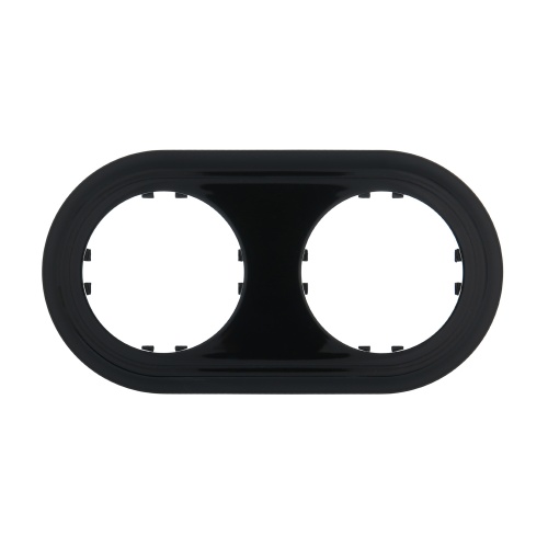 Рамка 2-постовая круглая (черный) Vintage-Classic