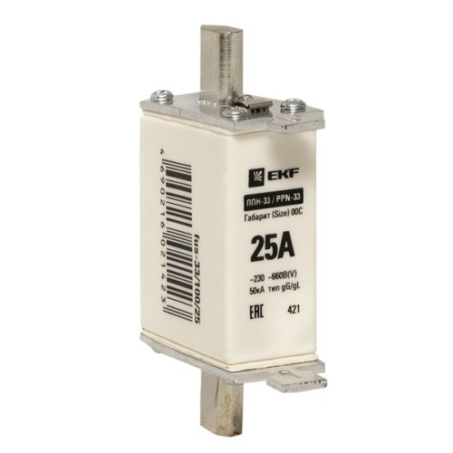 Плавкая вставка ППН-33 100/ 25А габарит 00С EKF