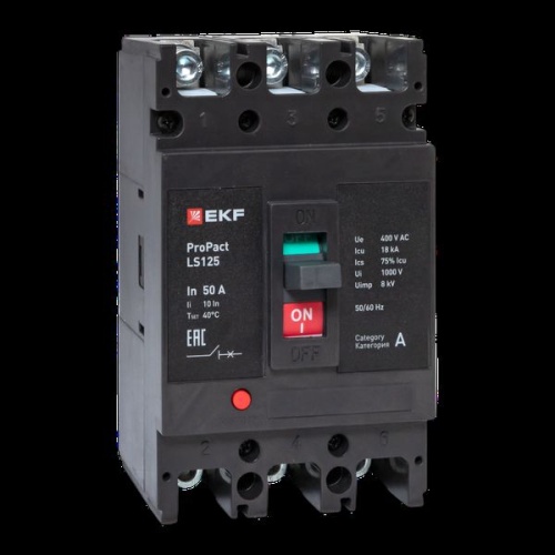 Автоматический выключатель LS125 18кА 3P 50А ProPact EKF Автоматический выключатель LS125 18кА 3P 50А ProPact EKF