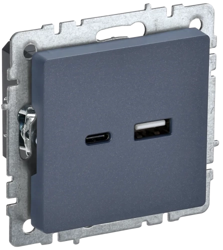 BRITE Роз. USB A+C 18Вт РЮ11-1-БрМ мар. IEK BRITE Роз. USB A+C 18Вт РЮ11-1-БрМ мар. IEK