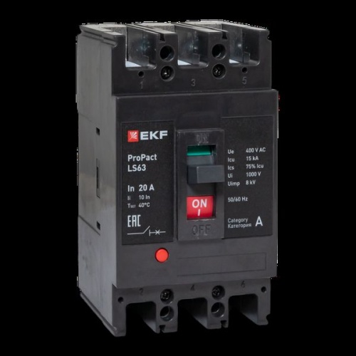 Автоматический выключатель LS63 15кА 3P 20А ProPact EKF