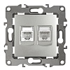 12-3109-03 Эл/ус ЭРА Розетка комбинированная RJ45+RJ11, IP20, Эра12, алюминий
