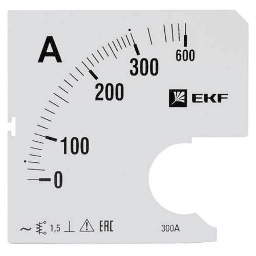 Амперметр AM-A961 аналоговый на панель (96х96) квадратный вырез  300А трансф. подкл. EKF PROxima