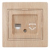 1-303-11 Эл/ус Intro Розетка информационная RJ45, IP20, СУ, Plano, сосна
