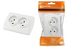 Розетка двойная 2П 10А 250В белая "Онега" TDM
