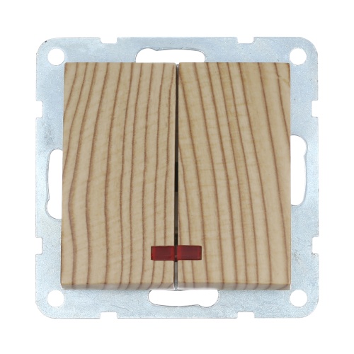 Выключатель 2-кл., с индикаторами (схема 5L) 16 A, 250 B (сосна) LK60