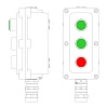 Взрывонепроницаемый пост управления из алюминия LCSD-03-B-MB-L1G(220)x1-P1G(11)x1-P1R(11)x1-PBMB-KA2MHK