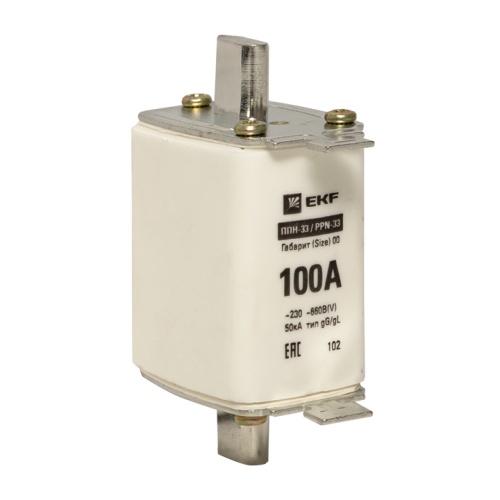 Плавкая вставка ППН-33 160/100А габарит 00 EKF PROxima Плавкая вставка ППН-33 160/100А габарит 00 EKF PROxima