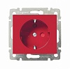 Розетка 2Р+Т нем.стд.с блок(сл.к) Valena (КРАСНАЯ)