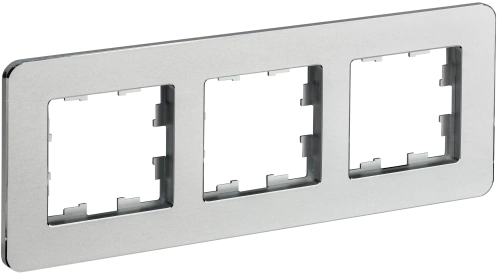BRITE Рамка 3-мест. РУ-3-1-Бр металл алюм. RE IEK