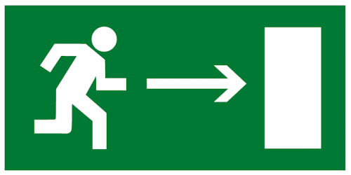 Знак наклейка E03 "Направление к эвакуационному выходу направо" (100x200) EKF PROxima