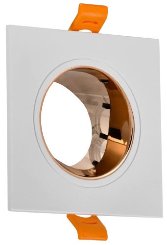 Светильник 4107 встр. поворотн. GU10 белый/золото пласт. IEK